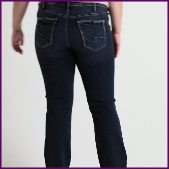 Plus Size Mid Rise Slim Bootcut Jeans, Stretch Denim, Figure Flattering Fit - Picture 8 of 8